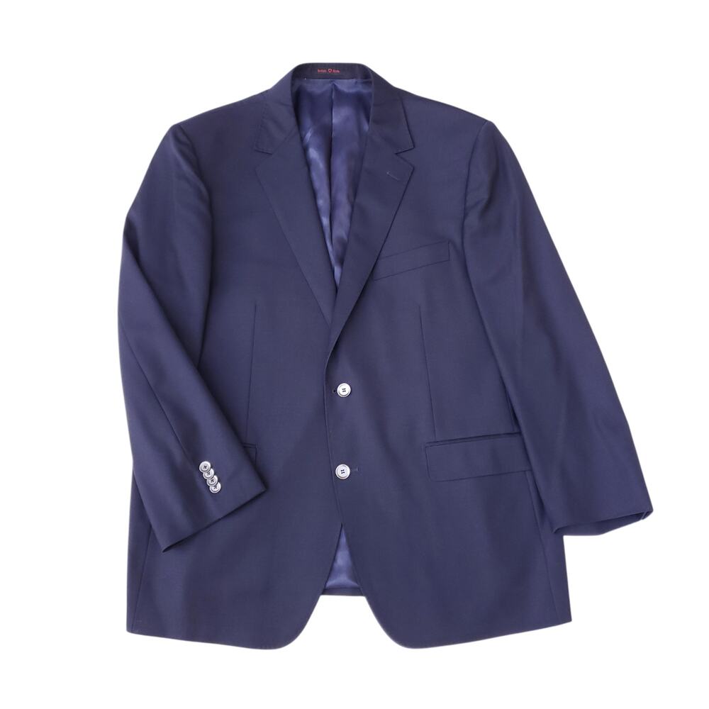 Byron British Style Blue Wool Blazer Jacket Sport Coat Gentleman Office Sz 48R